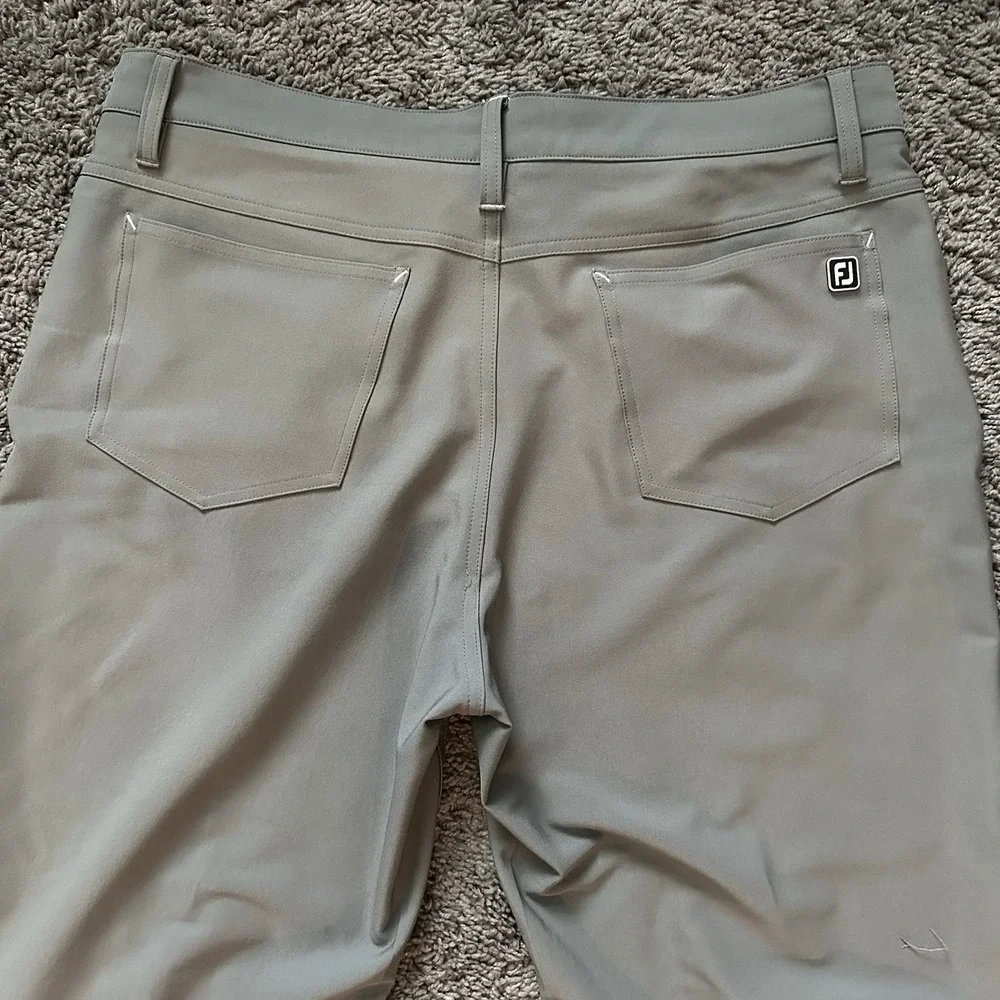 FootJoy FJ Men's Golf Athletic Fit 35x34 Gray Performance Moisture Wicking Pants